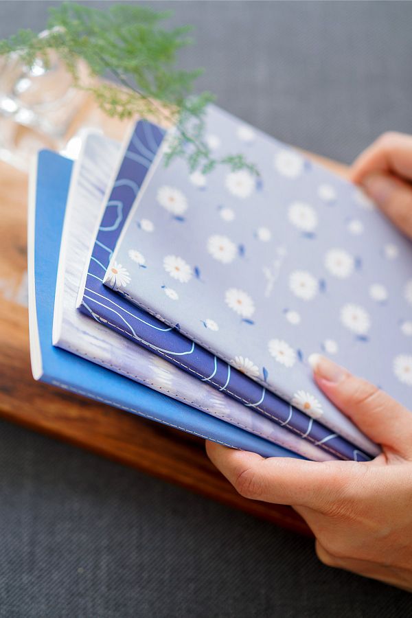Matt Notebook-A5 Notebook Set of 4 Plain, Unlined Tailor Stitching 1