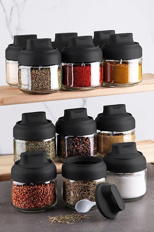 Glass jars for spice storage on sale