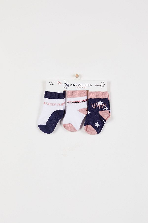 U.S. Polo Assn.-Baby Girl White Baby Socks 1