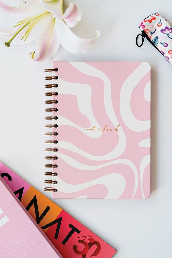 Matt Notebook-A5 15x21 Cm Spiral Elastic Checkered Undated Notebook Pink 1