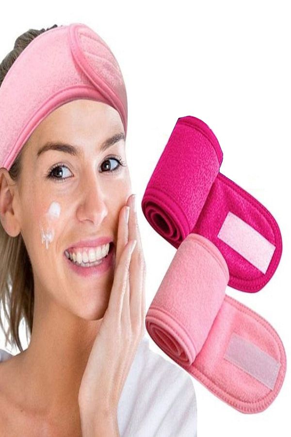 Mariva home 2 Pieces Pink Towel Hair Band Velcro Headband Makeup Headband Athlete s Headband1235544 Trendyol