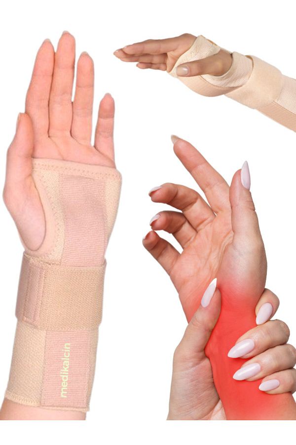 medikalcin-Hand Wrist Splint Non-Sized Left Hand Splint (CREAM COLOR) 1