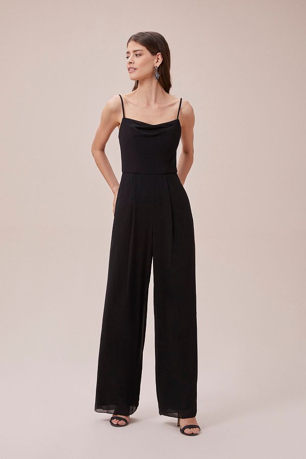 Black thin strap jumpsuit store