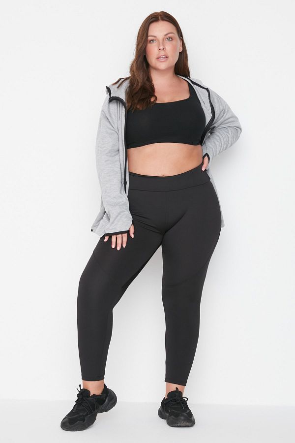 Trendyol Curve-Schwarze gestrickte Sportstrumpfhose TBBAW23BV00008 1