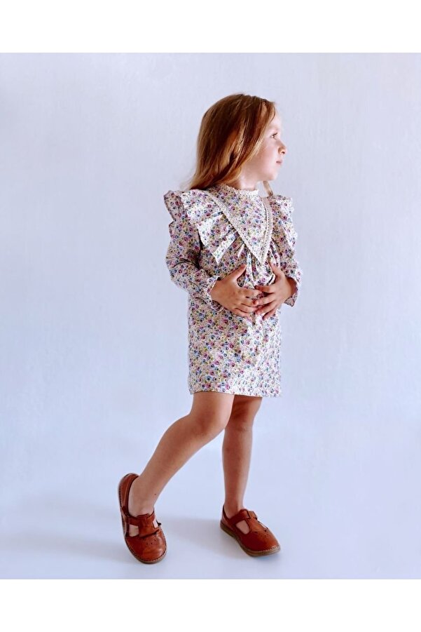 le petit sole Kız Çocuk Giny Rose Elbise