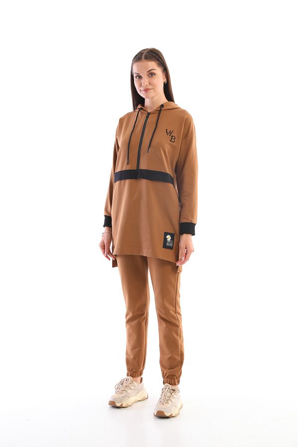 Tan jogger set womens clearance