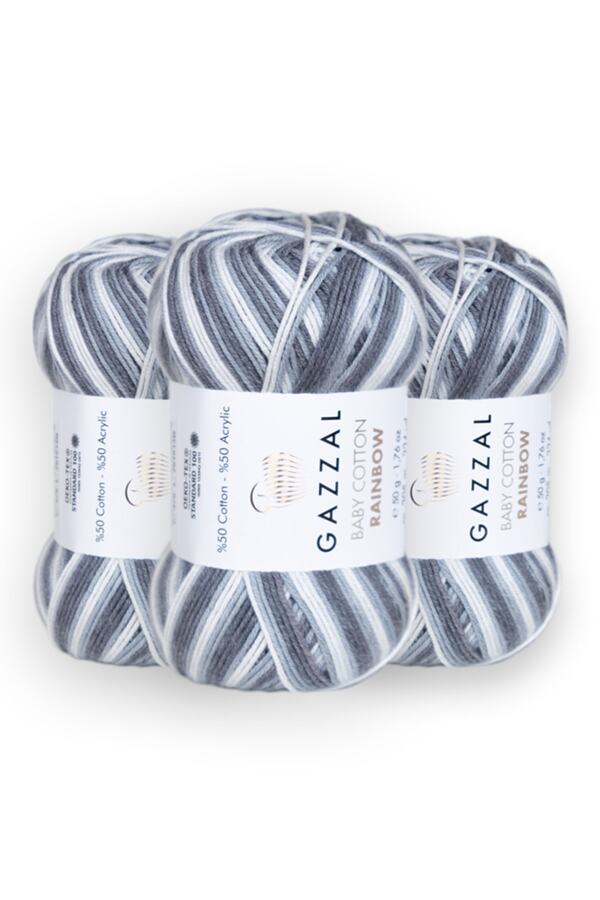 Gazzal-Baby Cotton Rainbow 50 Gr 3 Pack Amigurimi Punch Πλεκτό Σχοινί (476) 1