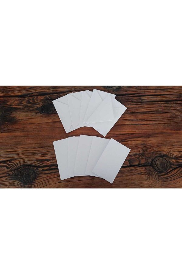 Hureggo-Concept Pearlescent Mini White Envelope + Card Set & 5 Cards 5 Envelopes 1