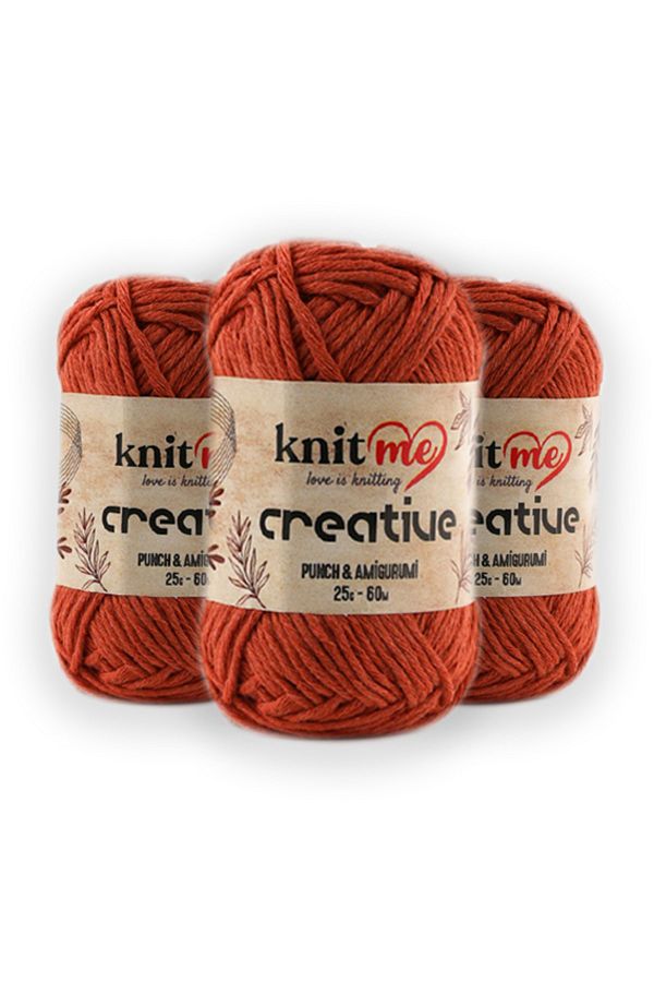 knitme-Creative 25 Gr 3 Pack 100% قطن أميجورومي Punch غزل الحياكة اليدوية Taka Yarn (1011) 1