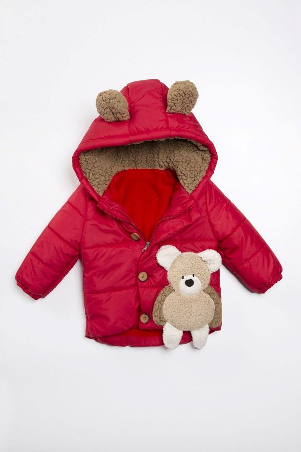 POD UM G Y M New Season Cool Baby Coat with Cute Plush Teddy Bear Trendyol