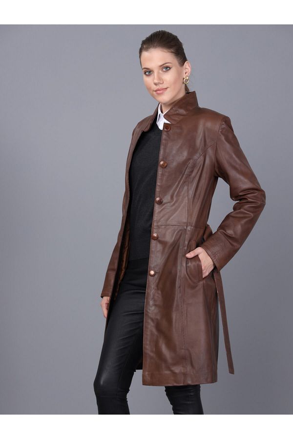 Chestnut leather jacket sales