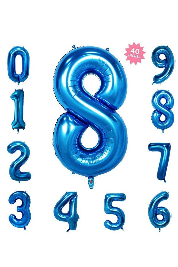 Partifabrik-8-100 Cm Dark Blue Number Foil Balloon 1