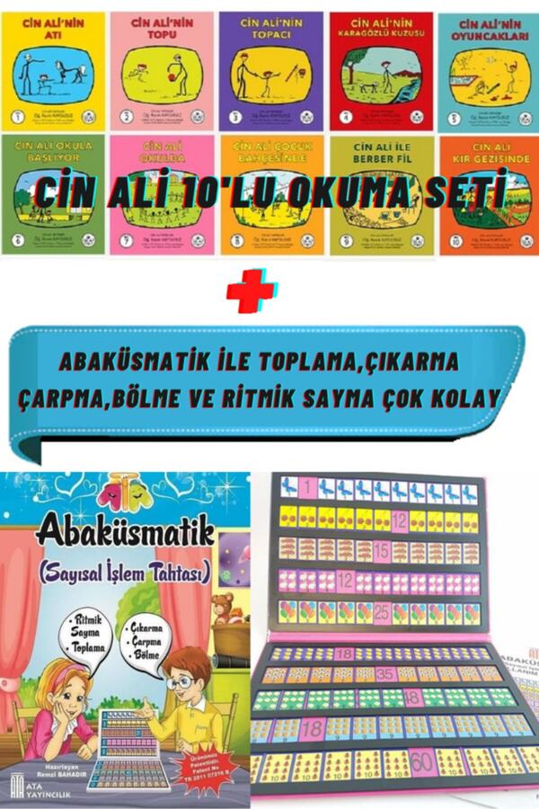 Cay Cin Ali Yayınları Cin Ali Hikaye Seti 10 Kitap+ Abaküsmatik (toplama,çıkarma,çarpma,bölme Ve Ritmik Sayma )