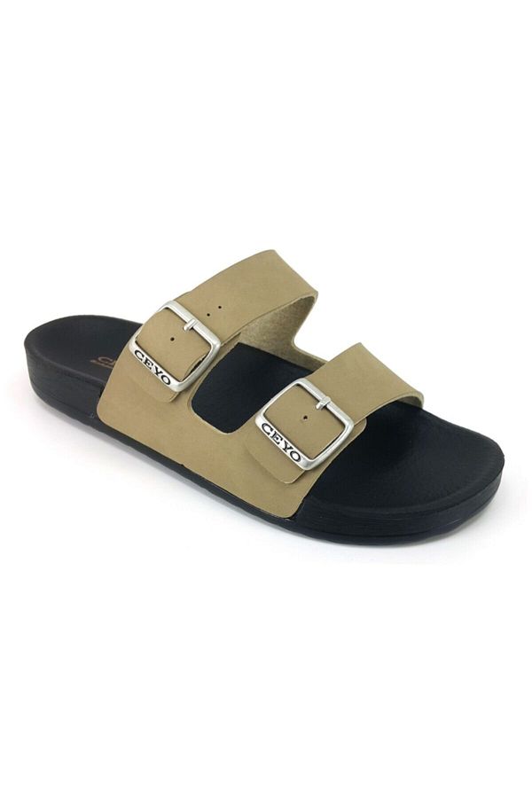 Ceyo-Bahama-10 Comfort Men's Slippers - Camel Design 1