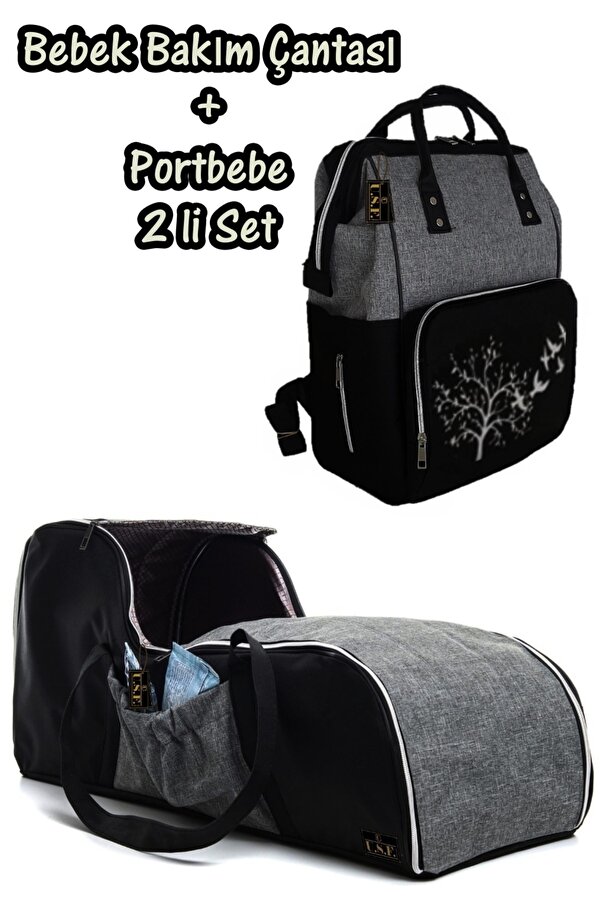 USF Portbebe Ana Kucağı Puset Bebek Taşıma Anne Bebek Bakım Çantası Ikili Set