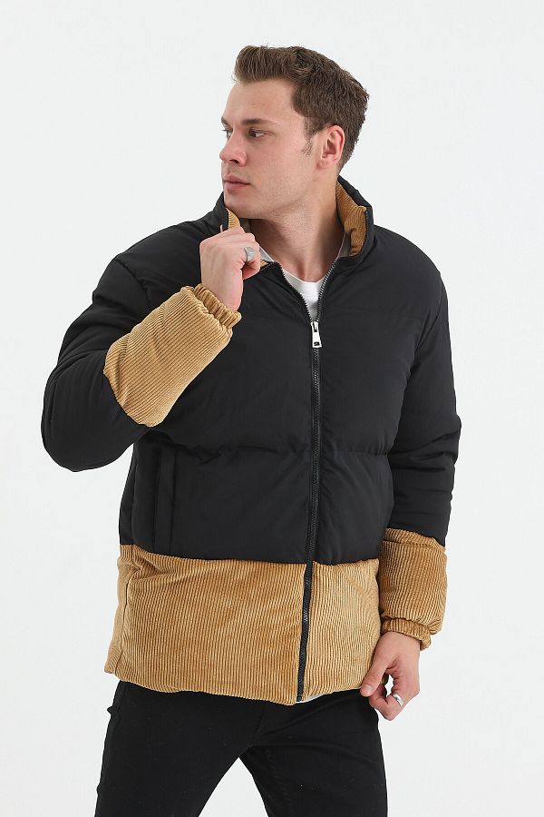 Black velvet puffer coat 2025