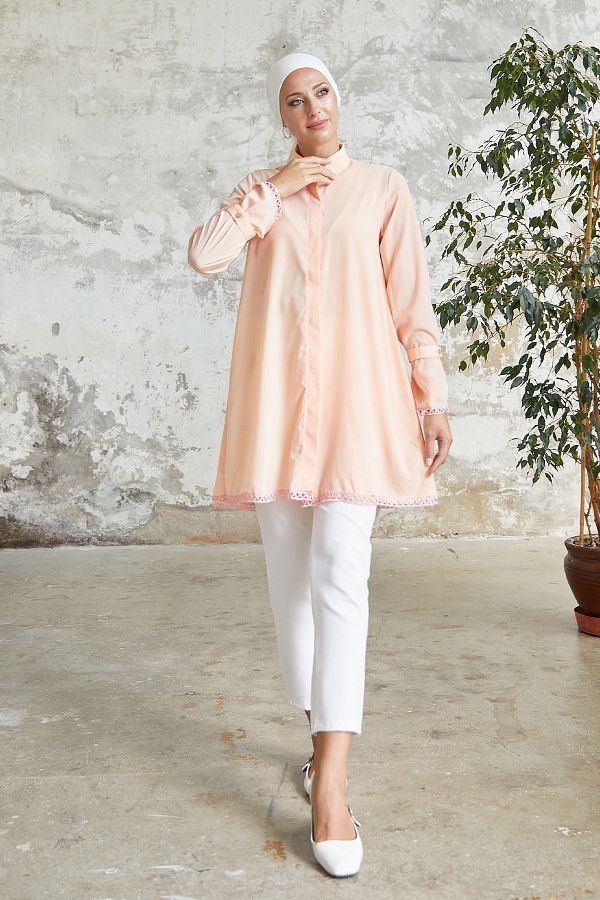 InStyle-Button Detailed Shirt - Salmon 1