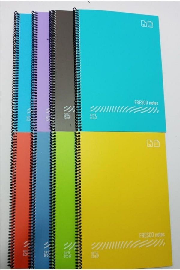 Gıpta-Fresco Spiral Plain Plastic Notebook A5 96 Sheets Ruled Small 12 Pack Small Size 1