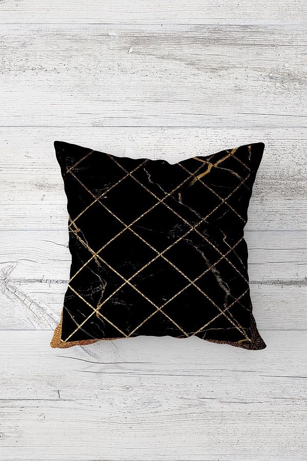 on the clouds-Gold Tile Patterned Single Side Printed Hidden Zipper Pillow Case Throw Pillow Sofa Pillow Case 1