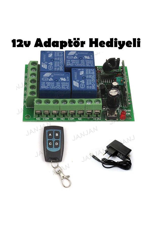 LEDONLİNE-12v Transformer 433 Mhz 4 Channel Rf Control Circuit Shutter Garage Door Control 1
