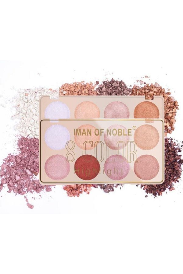 IMAN OF NOBLE-8 Color White Highlighter - Pearlescent Eyeshadow Palette, 843d Model No:2 1