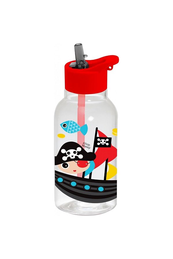 Herevin-460 Cc Pirate Patterned Drawstring Straw Flask - 161813 -380 1