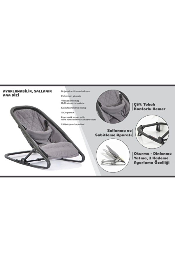 babydoor Tiny Ana Kucağı Anadizi Babydoor Ev Tipi Anakucağı Gri