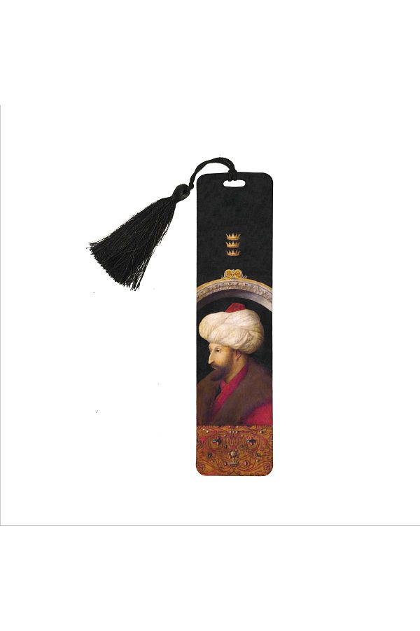 BAKSEPETE-Fatih Sultan Mehmet Printed, Tasseled Bookmark (gift Bookmark, bookmark-097) 1