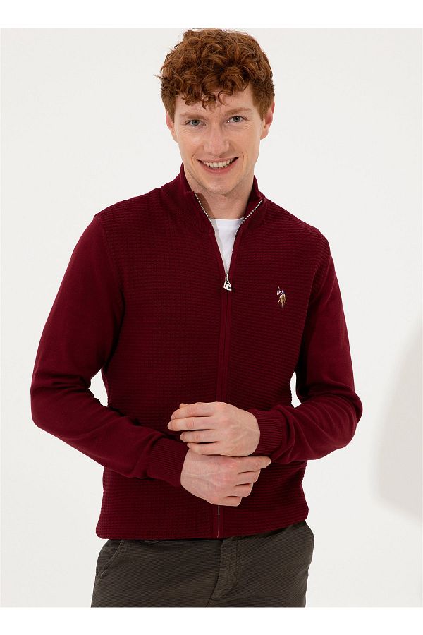U.S. Polo Assn. Cardigan 4xl Red Trendyol