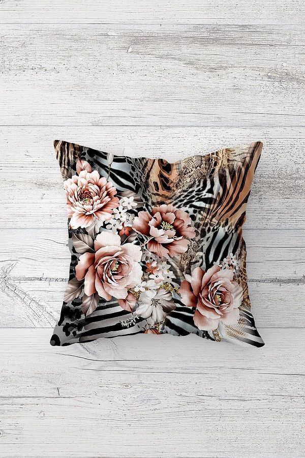 on the clouds-Flower Pattern One Side Printed Hidden Zipper Pillowcase Throw Pillow Sofa Pillow Case 1