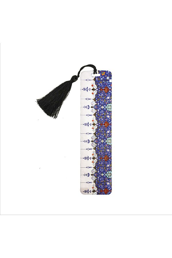 BAKSEPETE-Rumi Pattern Printed, Tasseled Bookmark (gift Bookmark, bookmark-124) 1