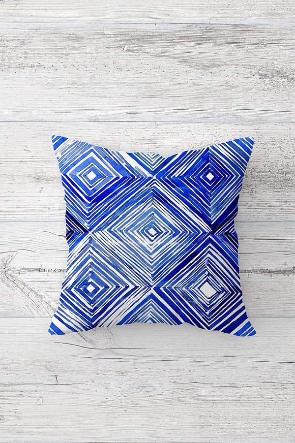 on the clouds-Blue Square Patterned Single Side Printed Hidden Zipper Pillow Case Throw Pillow Sofa Pillow Case 1