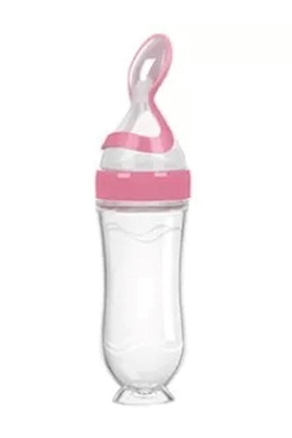 Bluoklight Ölçekli Vantuz Mama Kaşıklı Sızdırmaz Bebek Besleme Seti (pembe)