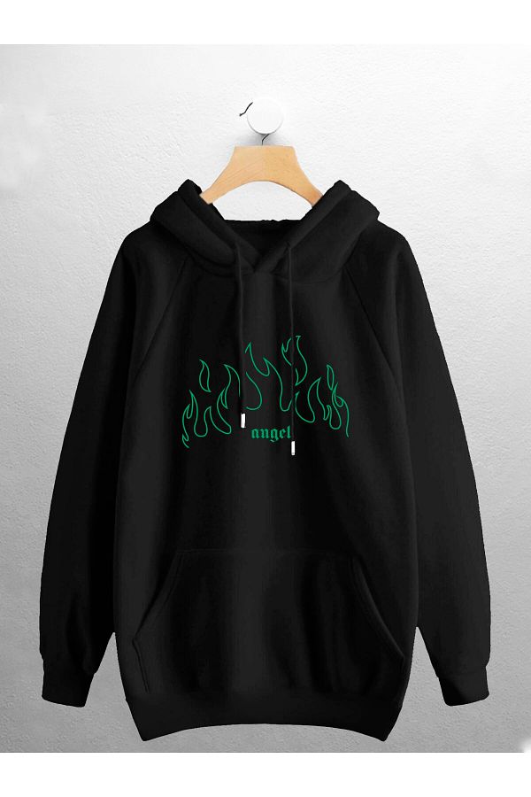 CANDEL-Unisex Hooded Angel Printed Sweatshirt 1
