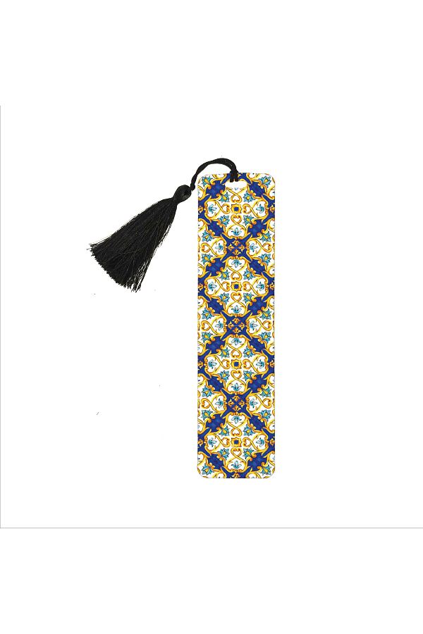 BAKSEPETE-Italian Pattern Printed Tassel Bookmark 1