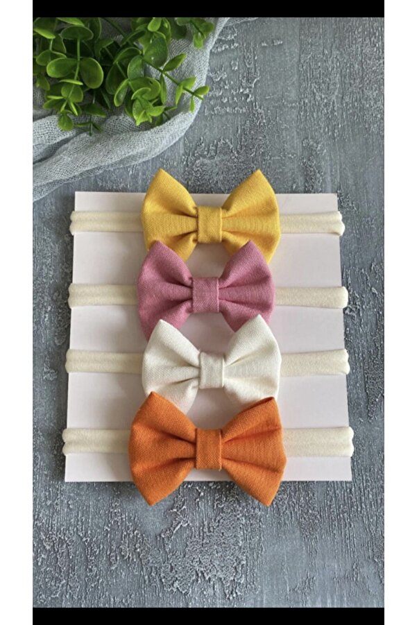 ESES BEBE Kız Bebek Ve Çocuk Kurdelalı Bandana 4’lü