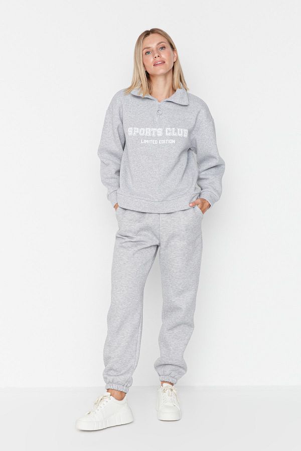Trendyol Collection Sweatpants Gray Loose Trendyol