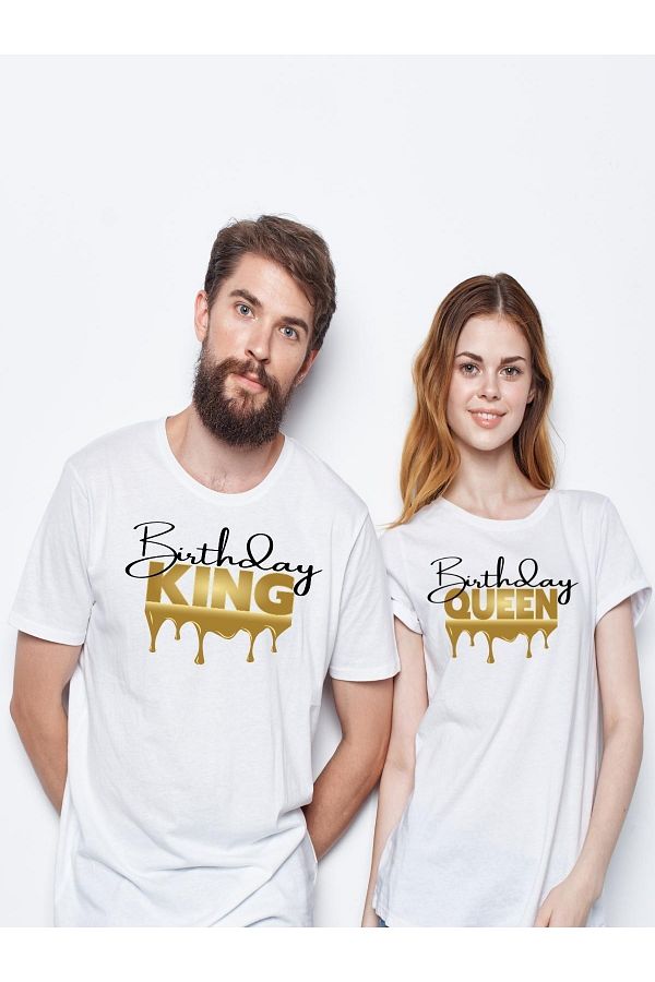lepiska Birthday T Shirt for CouplesBirthday King Birthday Queen Birthday T ShirtDouble King Queen Trendyol