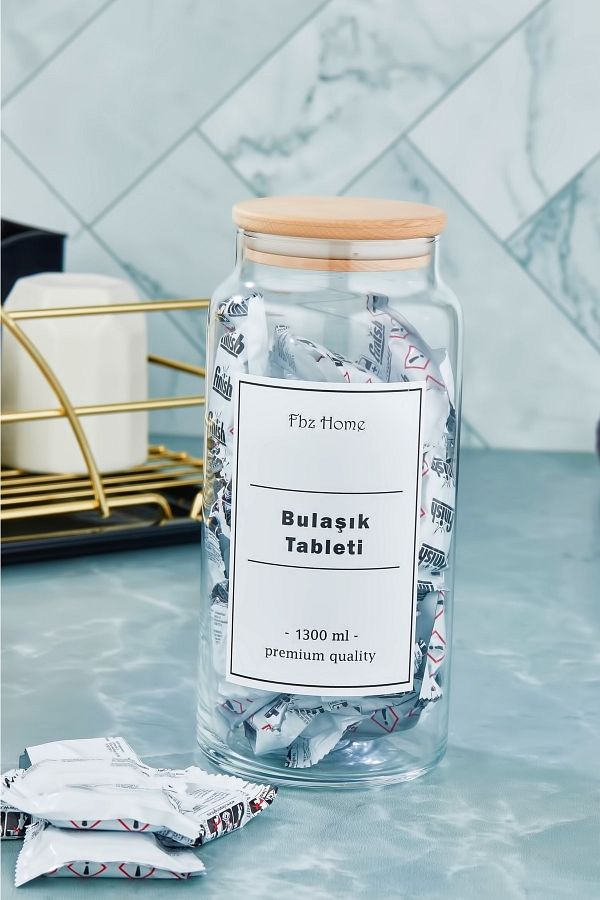 FBZhome-Dishwasher Detergent Tablet Jar/box Vacuum Lid 1300 ml 1