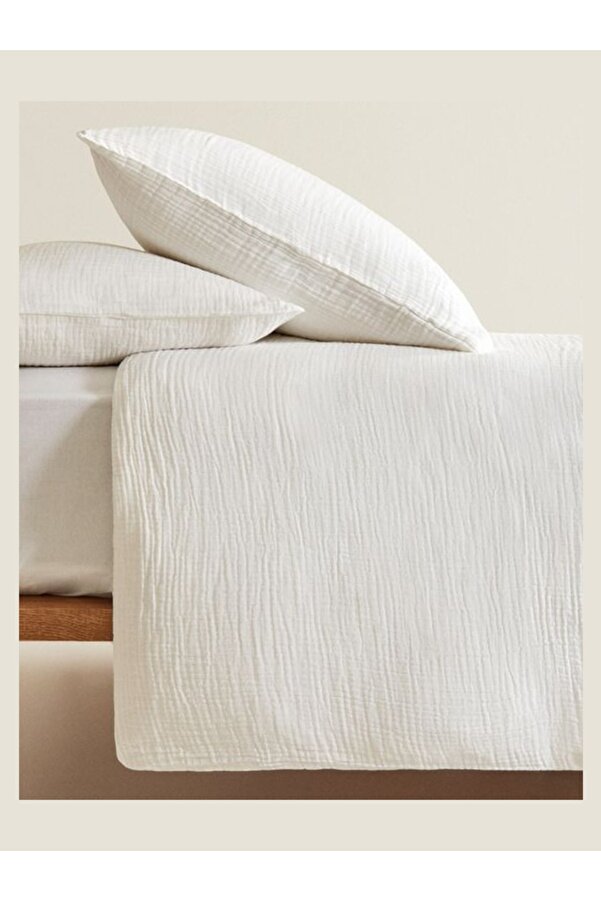 Anne Sesi Bürümcük Müslin Bebek Nevresim Takımı 70x110 Cm %100 Organik Pamuk 15 Cm Yatak Yüksekliği (K.BEYAZ)