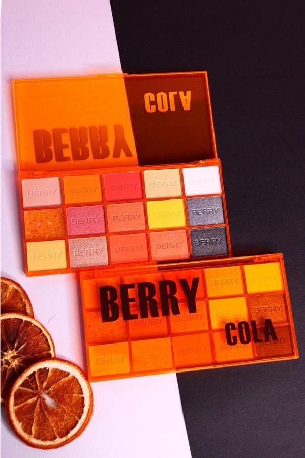 MUJGAN-15-Piece Matte Eyeshadow Palette - Berry Cola Colored, Orange Packaged and Pearlescent 1