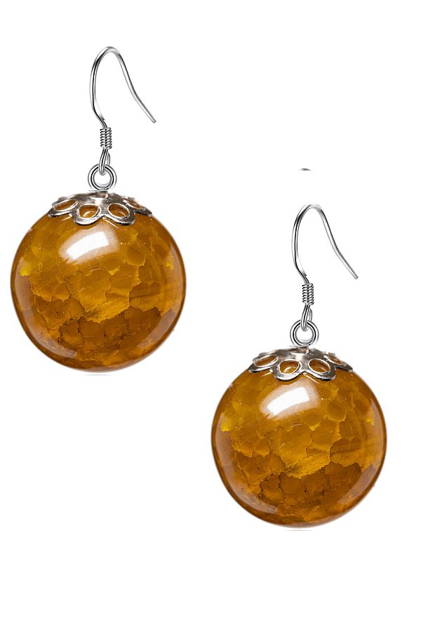 Tesbih Atölyesi-Certified Green Veined Agate Natural Stone Earrings 1