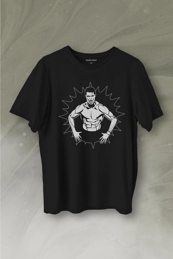 Kendim Seçtim-Cr7 Cristiano Ronaldo Muscular Body Manchester United Printed T-Shirt Unisex T-shirt 1