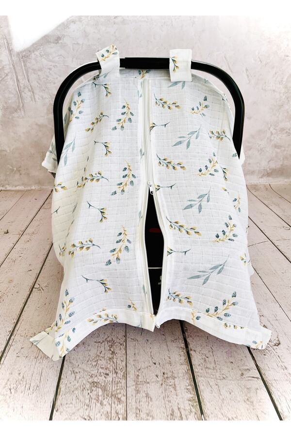 JUNİPERUS Fermuarlı Yaprak Müslin Bezi Puset Örtüsü