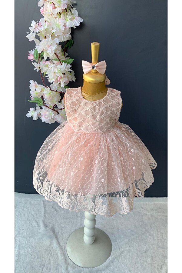 Petite Ponpon Baby Kız Bebek Yenidoğan Mevlüt Elbisesi Bebek Hediyelik Mevlütlük Elbise