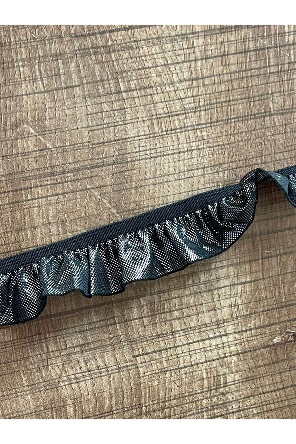 Gönülden Tasarım-Aplicație cu dungi plisate din Lycra elastică de culoare gri metalic 1