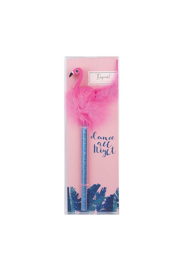 Pyrus-Feather Pen with Eraser Flamingo Blue 1