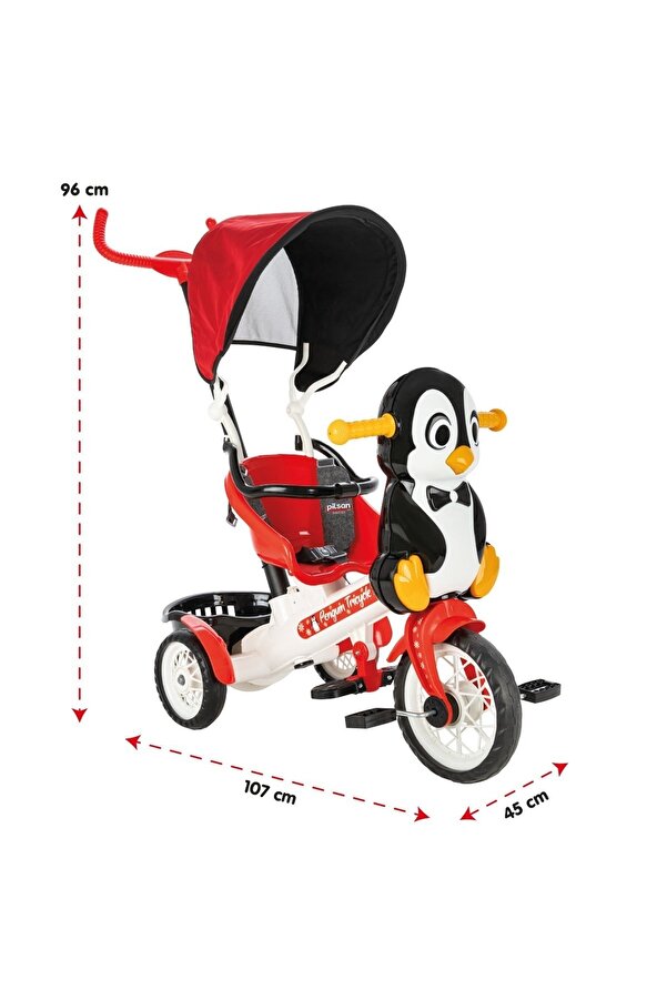 PİLSAN Penguen Kontrollü Bisiklet 07-178 Tenteli 3 Tekerlekli Ebeveyn Kontrollü