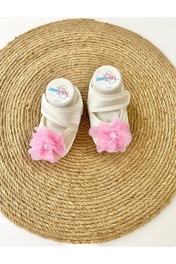 irembaby Bebek Ayakkabı Süslü Patik Pembe Çiçekli (lohusa-çekim-mevlüt)