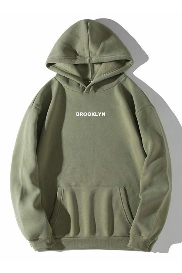 Buğraterzimoda-Brooklyn Khaki Hooded Kangaroo Pocket Sweatshirt Hoodie 1